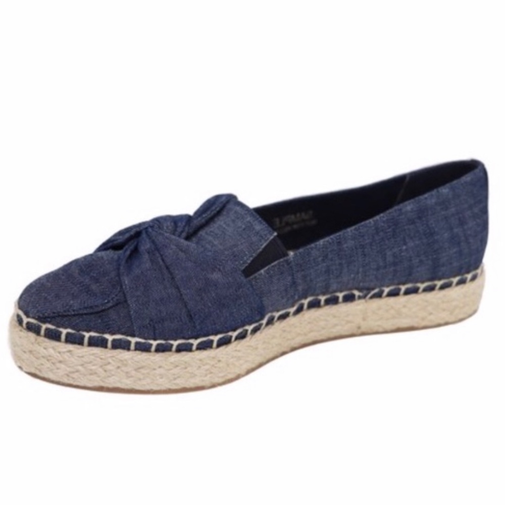 Dr. Scholl’s denim bow blue Espadrilles size 8 NEW